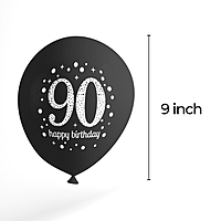 The Magic Balloons- Happy 90th Birthday Balloons for Men and women, 90 Birthday Balloons 90th Birthday Party Supplies Black Gold and Silver Birthday Decorations balloons party décor pack of 30 pcs