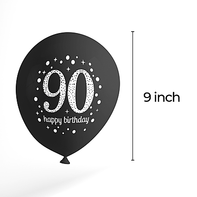 The Magic Balloons- Happy 90th Birthday Balloons for Men and women, 90 Birthday Balloons 90th Birthday Party Supplies Black Gold and Silver Birthday Decorations balloons party décor pack of 30 pcs