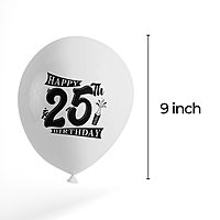 Make Your 25th Birthday Celebration Extra Special With Our Combo Kit Of 30pcs Printed Balloons And A Banner Pack Of 31pcs