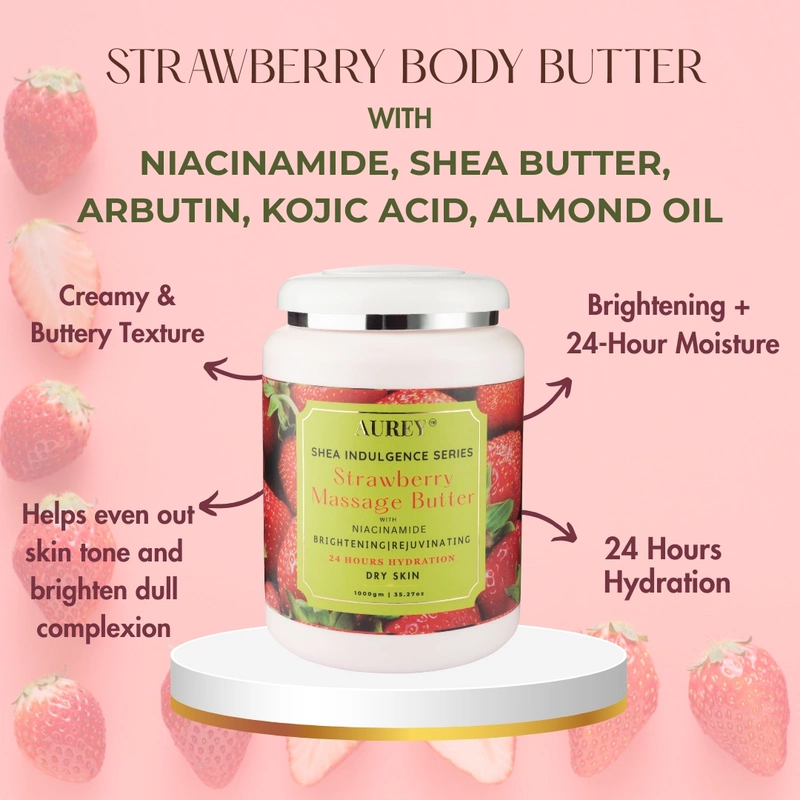 Aurey Strawberry Massage Butter With Niacinamide 1000 gm