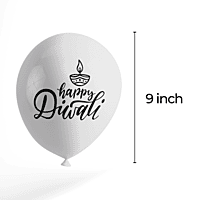 The Magic Balloons Store-Happy Diwali customized Decoration Balloons for Diwali, Diwali decorations/Party supplies for Home/Office/Shop Pack of 30 multicolour Gold, silver metallic red balloons-181473