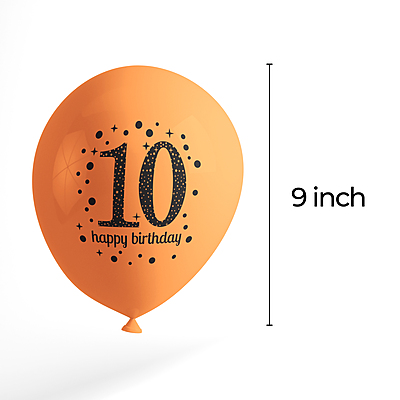 The Magic Balloons- Happy 10th Birthday Balloons pack of 50- 181231