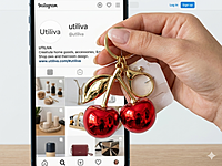 Red, Cherry-Shaped Key Ring