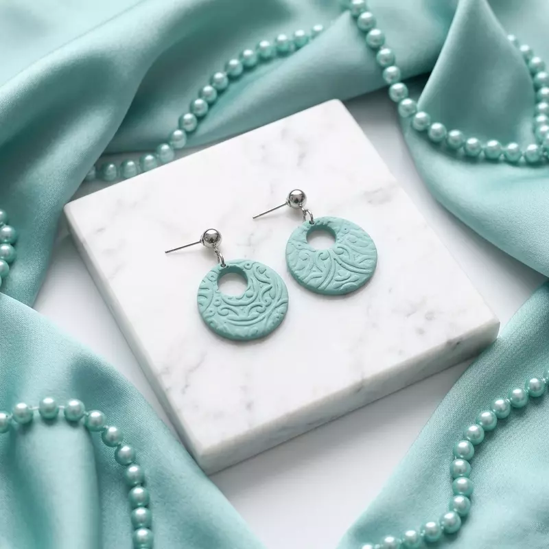 Turquoise Filigree Circle Earrings