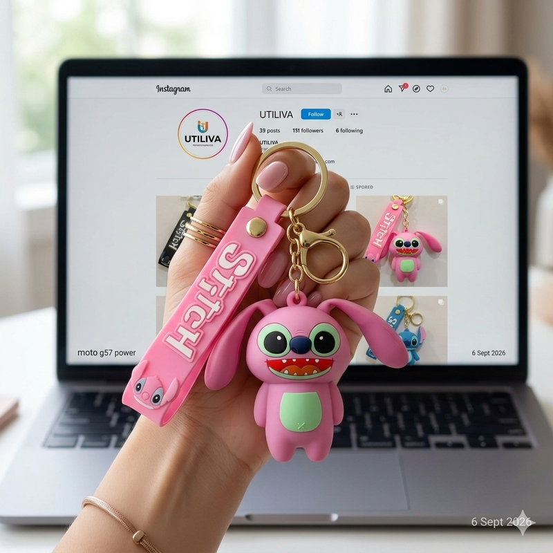Pink Silicone Keychain & Bag Charm | Press & Pop Ears Feature