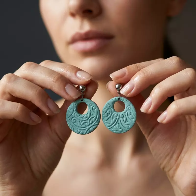 Turquoise Filigree Circle Earrings