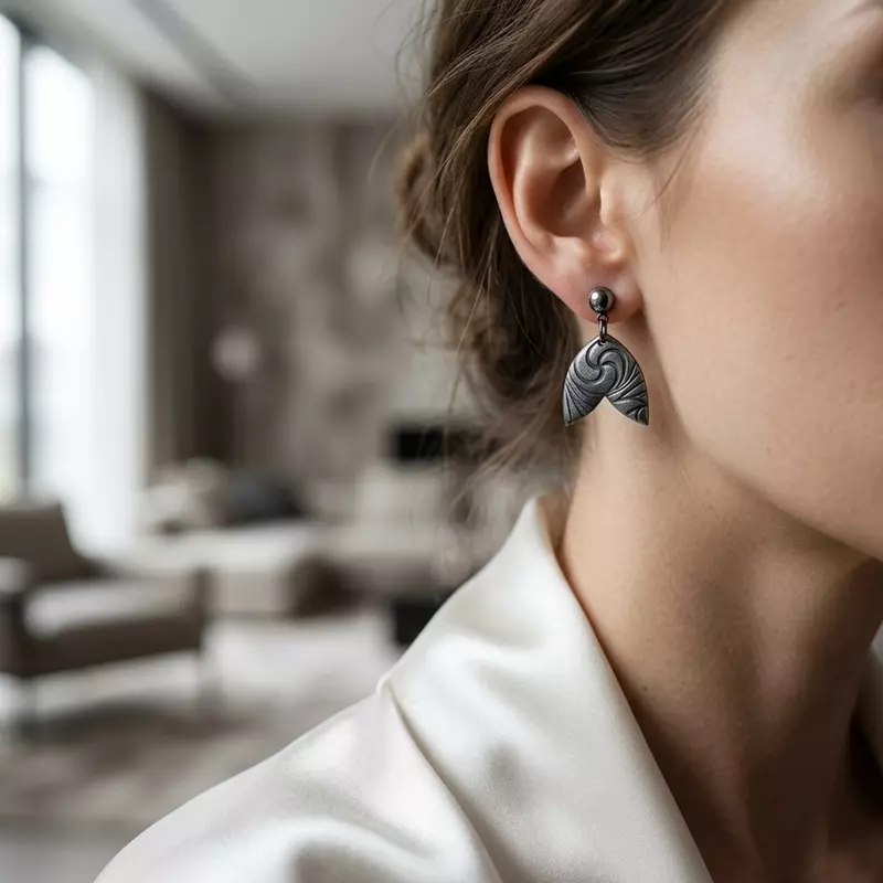 Obsidian Winged Drop Earrings