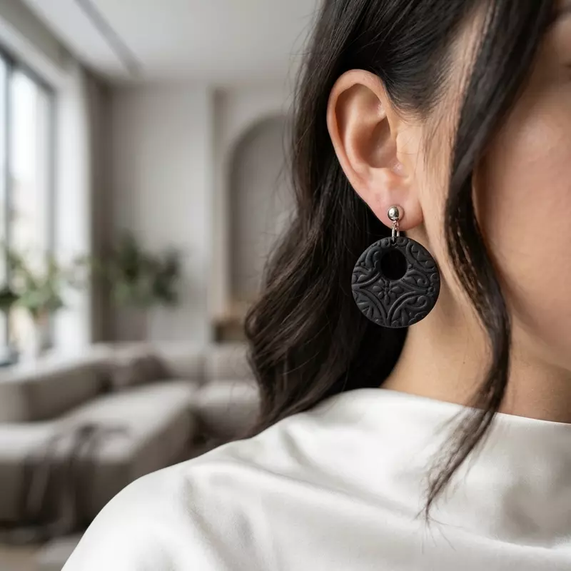 Obsidian Blossom Hoops