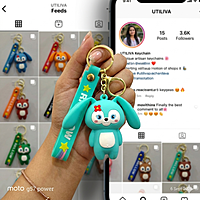 Mint Green Silicone Keychain & Bag Charm | Press & Pop Ears Feature