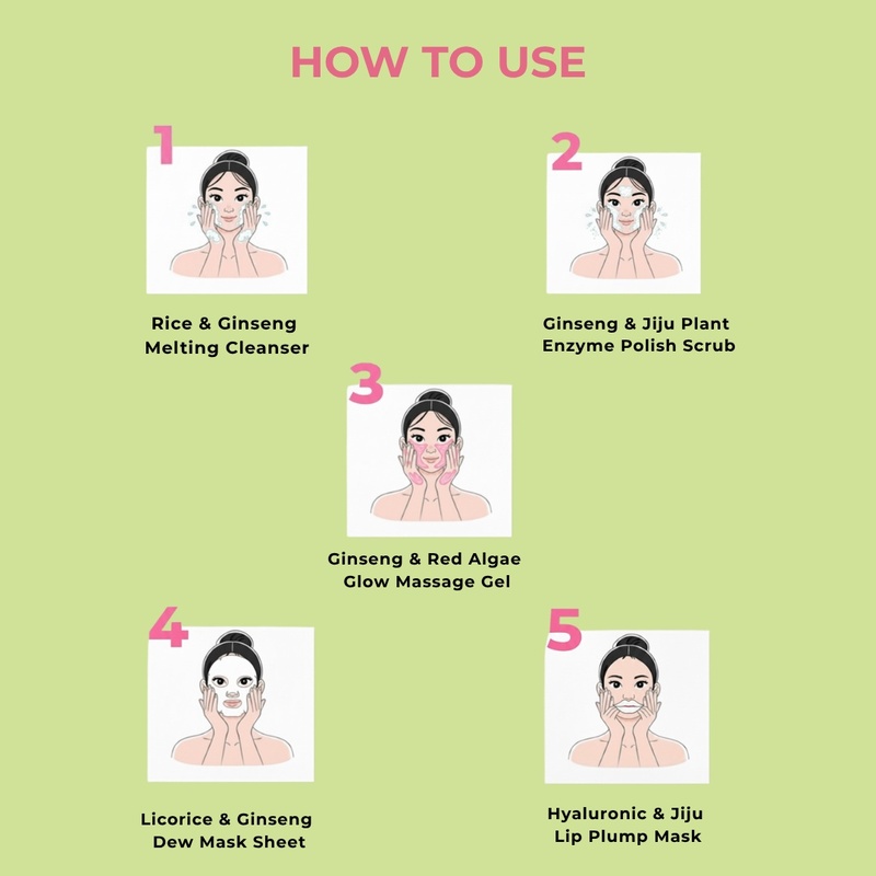 Aurey Korean 5 Step Glass Glow Cleanup Kit Whitening Hydrating Glass Glow