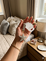 White, Star Shaped Key Ring