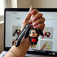 Black Silicone Keychain & Bag Charm | Press & Pop Ears Feature
