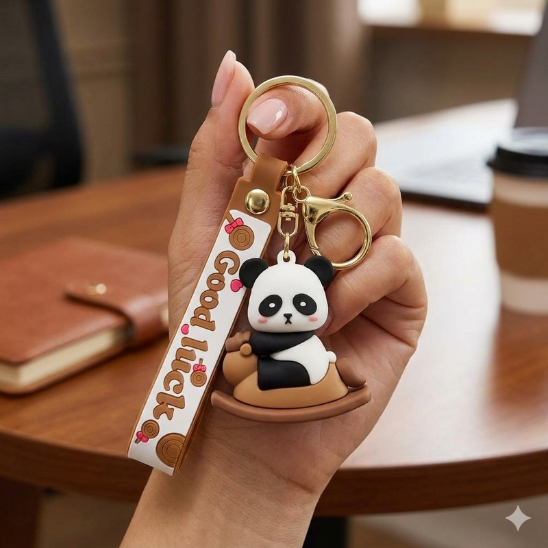Panda , Rubber Key Chain