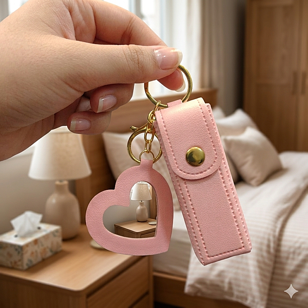 Lipstick Holder, Blush Pink, Key Chain