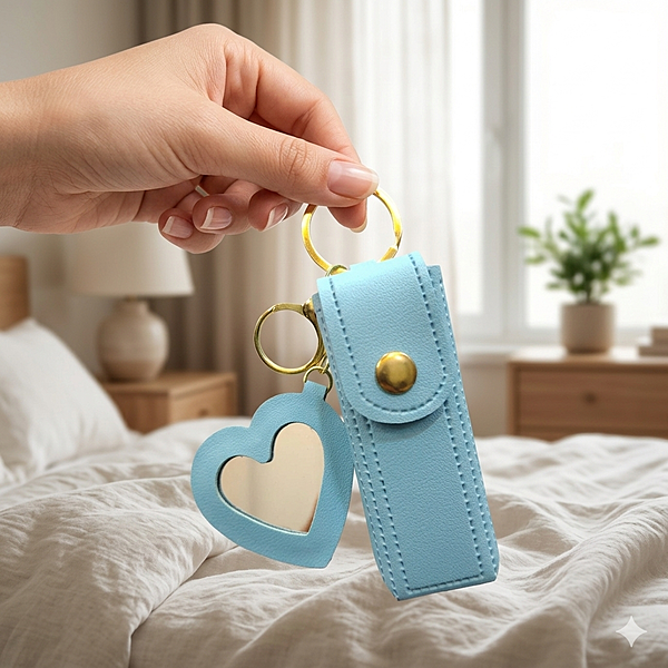Lipstick Holder, Sky Blue, Key Chain