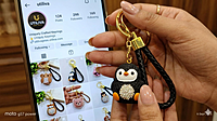 A Cute Rhinestone Penguin Bag Charm / keychain