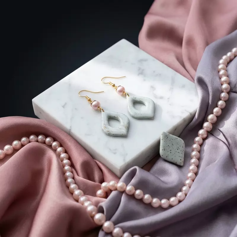 Ivory & Pearl Marbled Dangles