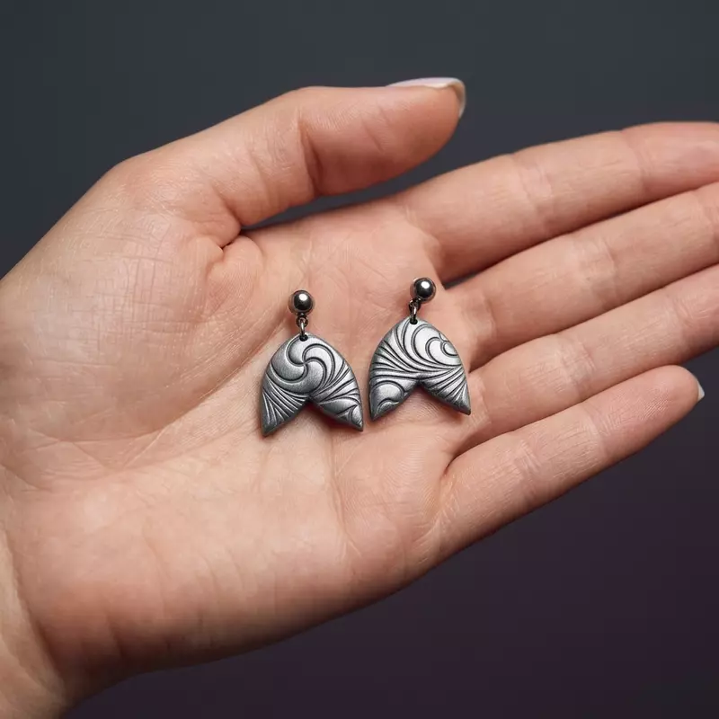Obsidian Winged Drop Earrings