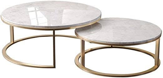 Round Marble Top Coffee Table Side Table 2 Pieces Gold Metal Base Living Room Combination Small Family Home Balcony Nesting Tables . Round Marble Top Coffee Table Side Table 2 Pieces Gold Metal Base Living Room Combination Small Family Home Balcony Nesting Tables .