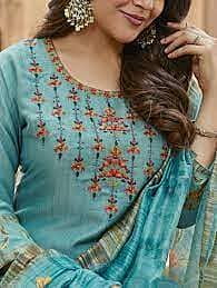 Blue Straight Line Kurtas