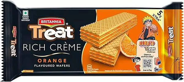 BRITANNIA TREAT ORANGE WAFERS 50GM