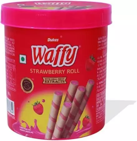 DUKES WAFFY STRAWBERY ROLL 250GM