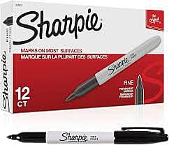 SHARPIE FINE MARKER BK PK 12