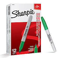 SHARPIE FINE MARKER GREEN PK 12