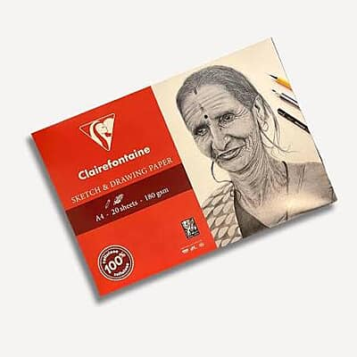 Clairefontaine Sketch & Drawing Paper Wallet, 180 GSM A4