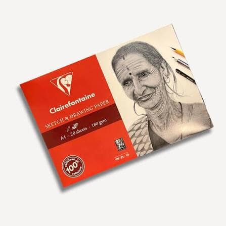 Clairefontaine Sketch & Drawing Paper Wallet, 180 GSM A4