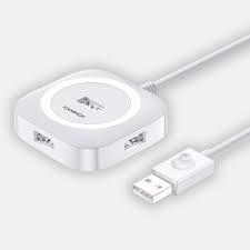 HAMMOK JACK 4-Port USB 2.0 Hub – Sleek Black & White design, compact and portable. Easily connect multiple devices, perfect for home or office use. Fast data transfer and reliable performance.