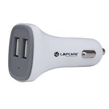 Lapcare LCC‑111 15 W Car Charger (Dual USB‑A Ports, Over-Current & Short-Circuit Protection, Safe In-Car Charging, 1 Year Warranty)