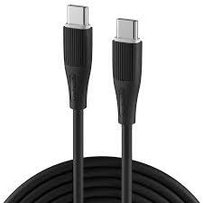 Portronics Silklink – 60W Type-C to Type-C Cable, 1M Black, fast charging, durable design, high-speed data transfer, compatible with laptops, smartphones, and tablets, perfect for everyday use.