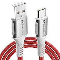 Portronics POR 3087 Konnect Y USB-A to Type-C Cable - | Braided Cable  | 1.5 Meter | Red