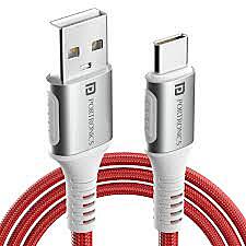Portronics POR 3087 Konnect Y USB-A to Type-C Cable - | Braided Cable | 1.5 Meter | Red