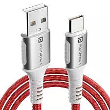 Portronics POR 3087 Konnect Y USB-A to Type-C Cable - | Braided Cable | 1.5 Meter | Red