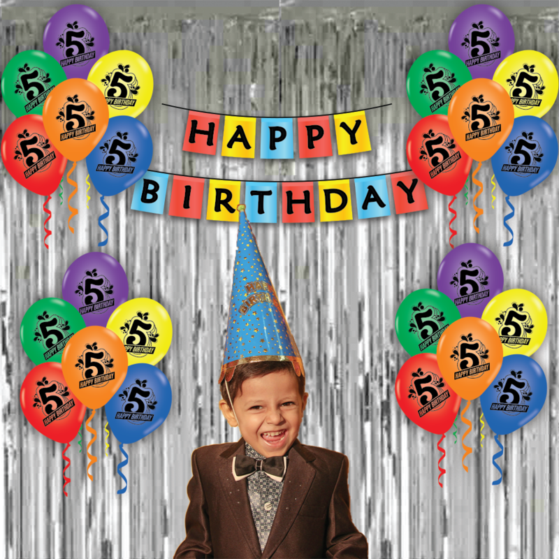 The Magic Balloons - Get Ready to Party with Our 17pc Combo Kit - Celebrate in Style with 15 Printed Balloons, 1 Curtain, and 1 Banner - Perfect for Birthdays Parties.