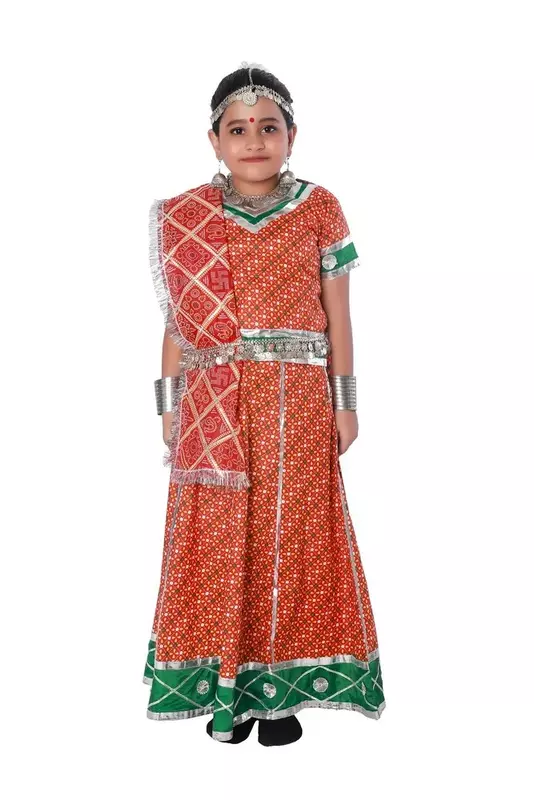 Rajasthani Dance Fancy Dress Costume For Girls