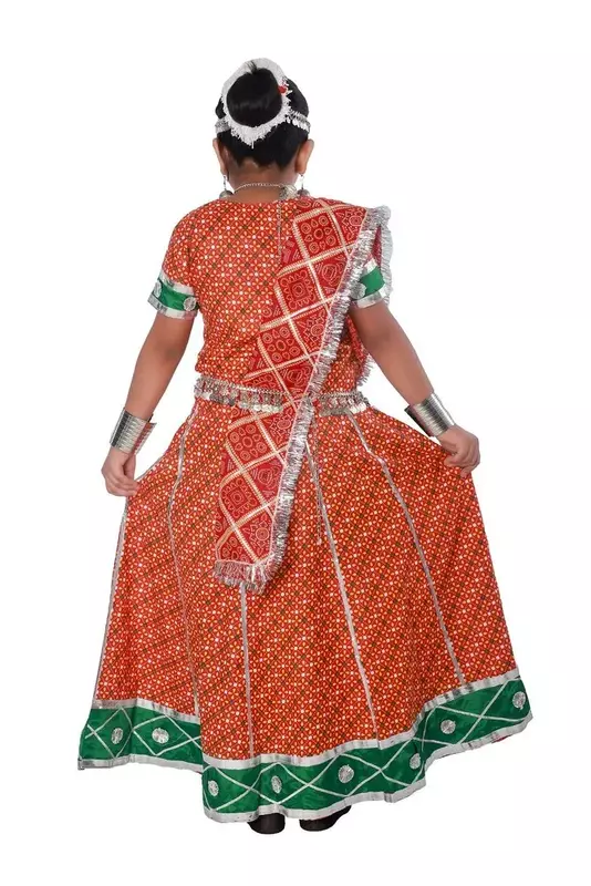 Rajasthani Dance Fancy Dress Costume For Girls