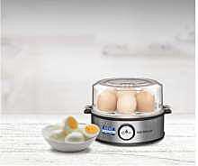 KENT Instant Egg Boiler | 360-Watt | Boil 7 Eggs at a Time | 3 Boiling Modes | Stainless Steel Body, Poaching Tray & Heating Plate | Automatic Power Off