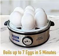 KENT Instant Egg Boiler | 360-Watt | Boil 7 Eggs at a Time | 3 Boiling Modes | Stainless Steel Body, Poaching Tray & Heating Plate | Automatic Power Off
