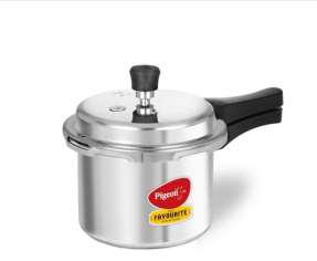 Pigeon By Stovekraft Favourite Induction Base Aluminium Pressure Cooker with Outer Lid, 3 Litres (Silver)