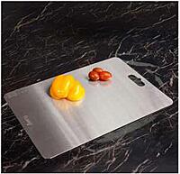 Clazkit Stainless Steel Chopping Board Vegetable,Fruit Cutting, Kneeding, Cake Prep, Heavy Duty Chopping-Board (Size 31.8CM X 21CM)