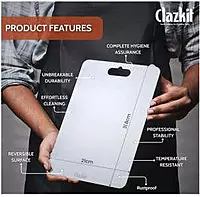 Clazkit Stainless Steel Chopping Board Vegetable,Fruit Cutting, Kneeding, Cake Prep, Heavy Duty Chopping-Board (Size 31.8CM X 21CM)