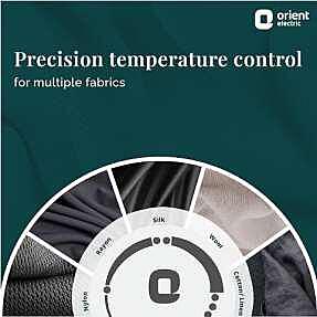 Orient Electric Fabrijoy 1000 Watt Dry Iron for clothes with Weilburger Non Stick Soleplate coating | 5 level safety