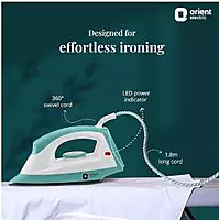 Orient Electric Fabrijoy 1000 Watt Dry Iron for clothes with Weilburger Non Stick Soleplate coating | 5 level safety