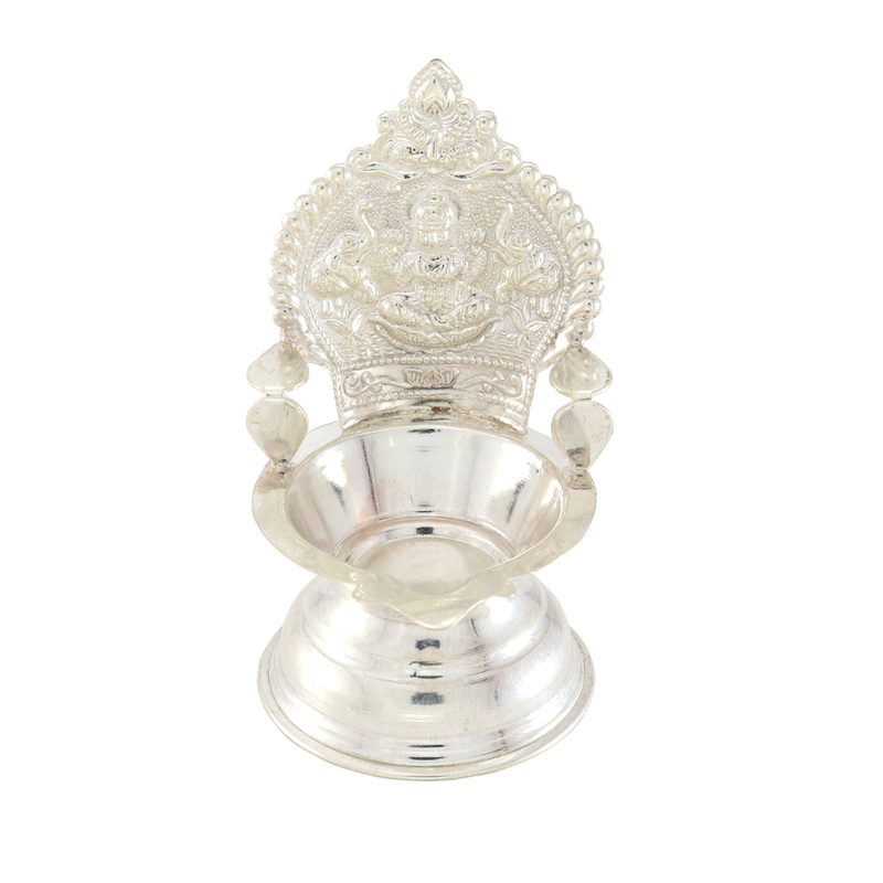 Silver Kamatchi Diya | Traditional Lamp for Pooja & Gifting 33G