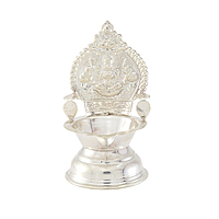 Silver Kamatchi Diya | Traditional Lamp for Pooja & Gifting 33G
