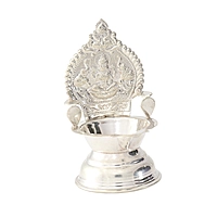 Silver Kamatchi Diya | Traditional Lamp for Pooja & Gifting 33G