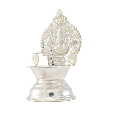 Silver Kamatchi Diya | Traditional Lamp for Pooja & Gifting 33G